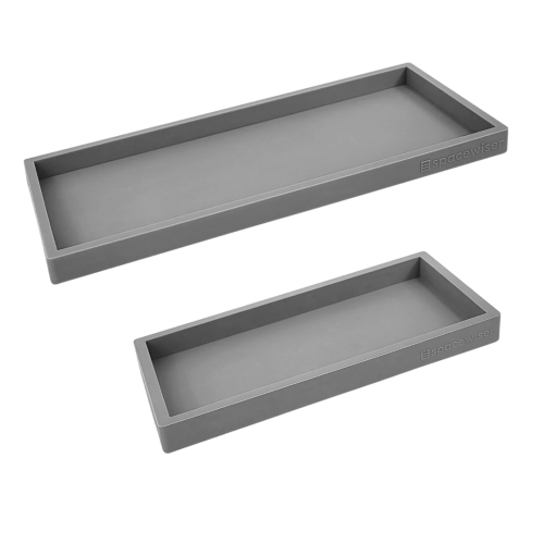 Set of 2 Trays -  1 Small + 1 Large, Modern Gray